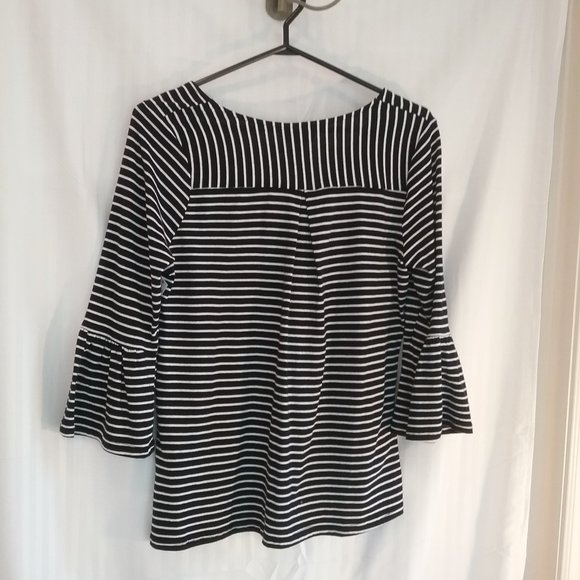 Lucky Brand Top Boho Black & White Striped New! XS - Picture 8 of 16